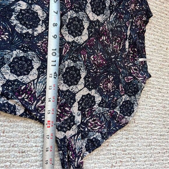 Free People Jersey Annabelle Printed Tunic Mini Dress Plum Combo - Picture 10 of 13